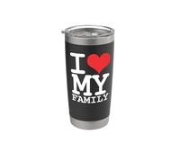 I LOVE MY FAMILY Bicchiere termico in acciaio inox doppia parete