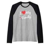 I Love My Family Incontro Famiglie Riunione Riunione Maglia con Maniche Raglan