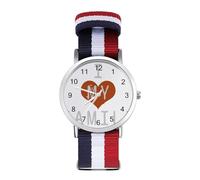 I Love My Family, orologio sportivo per uomo e donna, cinturino in nylon, orologio analogico al quarzo, Stile:, regular, Cinturino