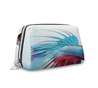 I Love My Family, trousse per cosmetici, con bel testo I Love My Family, organizer in pelle riutilizzabile, rosa, S, Blu Rosso_3, Taglia unica, Beauty Case