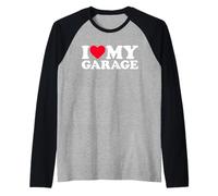 I Love My Garage Maglia con Maniche Raglan
