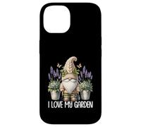 I Love My Garden Gnome Graphic Floral Lilac Lavender Flower Custodia per iPhone 14