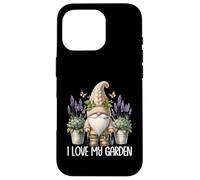 I Love My Garden Gnome Graphic Floral Lilac Lavender Flower Custodia per iPhone 16 Pro