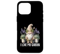 I Love My Garden Gnome Graphic Floral Lilac Lavender Flower Custodia per iPhone 16 Pro Max