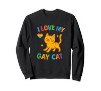I Love My Gay Cat Funny LGBTQ+ Cat Lady novità meme Pride Felpa