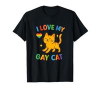 I Love My Gay Cat Funny LGBTQ+ Cat Lady novità meme Pride Maglietta
