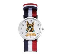 I Love My German Shepherd - Orologio al quarzo con numeri arabi, cinturino regolabile per uomo e donna
