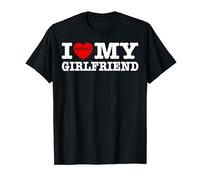 I Love My Girlfriend Red Heart GF Funny Valentines Couple Maglietta