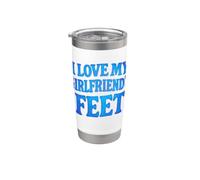 I Love My Girlfriend's Feet Relationship Joke Bicchiere termico in acciaio inox doppia parete