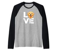 I Love My Golden Retriever Amante Cane Proprietario Maglia con Maniche Raglan