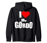 I Love My Gordo Couples Latino Humor Tee Más Gordo, Más Amor Felpa con Cappuccio