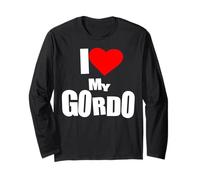 I Love My Gordo Couples Latino Humor Tee Más Gordo, Más Amor Maglia a Manica