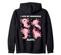 I Love My Grandkids Alotl: Cute Axolotl Pun Grandpa Grandma Felpa con Cappuccio