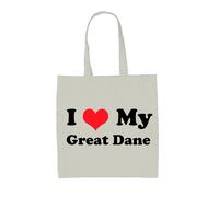 I Love My Great Dane - Borsa Tote IN Tela - Cucciolo - Cane Animali Danesi Razza