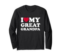 I Love My Great Grandpa Heart Family Maglia a Manica