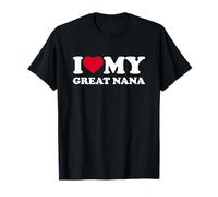 I Love My Great Nana Heart Family Maglietta