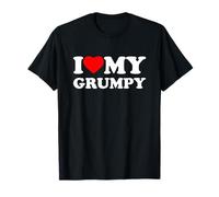 I Love My Grumpy Heart Grandpa Family Maglietta