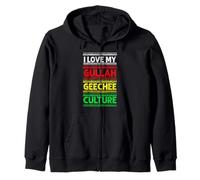 I Love My Gullah Geechee Culture Heritage Colors Bold Felpa con Cappuccio