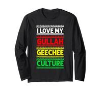 I Love My Gullah Geechee Culture Heritage Colors Bold Maglia a Manica
