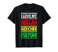 I Love My Gullah Geechee Culture Heritage Colors Bold Maglietta