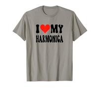 I Love My Harmonica - Cuore Carino Divertente Marching Band Maglietta