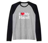 I Love My Hazel Heart Hazel Love Hazel Maglia con Maniche Raglan