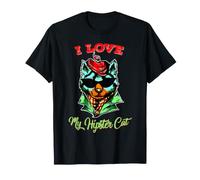 I Love My Hipster Cat - Gatto Hipster con Cappello e Occhiali Maglietta