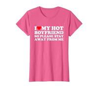 I Love My Hot Boyfriend Maglietta, Donna, Rosa mélange, 3XL