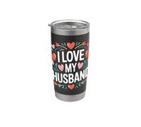 I Love My Husband Cuore Fiore Design Bicchiere termico in acciaio inox doppia parete