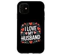 I Love My Husband Cuore Fiore Design Custodia per iPhone 11