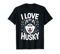 I Love My Husky - Saying Siberian Puppy Animal Paw Dogs Maglietta