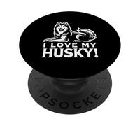 I LOVE MY HUSKY! - Siberiani, fratelli, husky - Cane da compagnia PopSockets PopGrip Adesivo