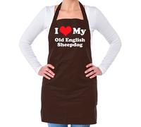 I Love My Inglese Antico Cane da Pastore - Unisex Adulti Grembiule - Cucciolo