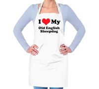 I Love My Inglese Antico Cane da Pastore - Unisex Adulti Grembiule - Cucciolo