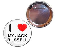 I Love My Jack Russell - Badge Button 77mm