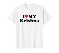 I Love My Krishna Nome Coordinato Coppia Maglietta