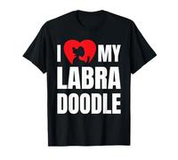 I Love My Labradoodle - Sagoma di Cane a Forma di Cuore Maglietta