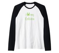 I Love My Lettvian Horse Equestrian Show Riding Trainer Maglia con Maniche Raglan