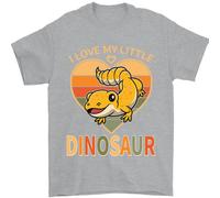 I Love My Little Dragon Bearded Dragon Uomo T-Shirt 100% Cotone