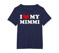 I Love My Mimmi, Amo La Mia Mimmi Maglietta, Donna Plus-Size, Navy, 5X