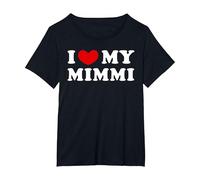 I Love My Mimmi, Amo La Mia Mimmi Maglietta, Donna Plus-Size, Nero, 4X