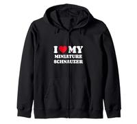 I Love My Miniature Schnauzer Cane Cuore Amore Miniatura Felpa con Cappuccio