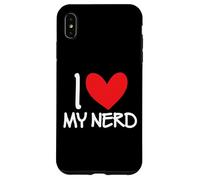 I Love My Nerd Geek Cuore Fidanzato Coppia Amico Smart Guy Custodia per iPhone XS Max