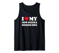 I Love My New Guinea Singing Dog Cane Cuore Amore Canotta