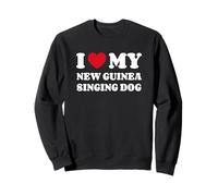 I Love My New Guinea Singing Dog Cane Cuore Amore Felpa