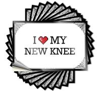I Love My New Knee Decal Life autoadesivo | Good Window Vinyl Sticker Pack for Summer (8 x 12 cm)