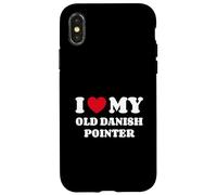 I Love My Old Danish Pointer Cane Cuore Amore Custodia per iPhone X/XS