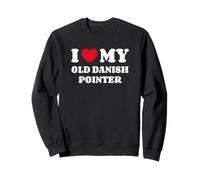 I Love My Old Danish Pointer Cane Cuore Amore Felpa