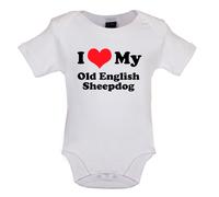 I Love My Old English Cane da Pastore - Bambino T-Shirt / Body - Animali Per