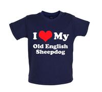 I Love My Old English Cane da Pastore - Bambino T-Shirt / Body - Animali Per